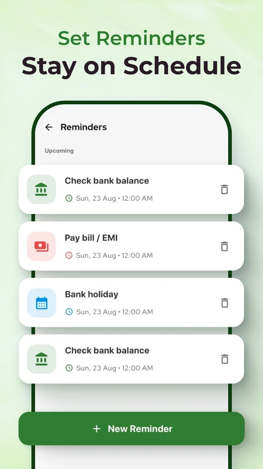 Set reminders and stay on schedule